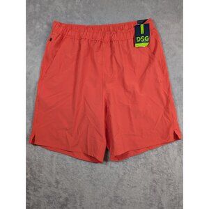 DSG Agility Shorts Men Medium Vermillion Red Active 8" Inseam Performance UPF 50